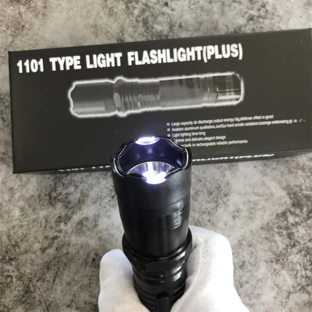 1101 Stun Gun Flashlight  Self-defense Electric Stick - Image 3