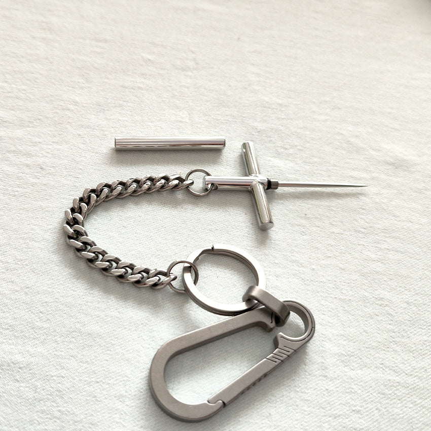 304 Steel Toothpick Titanium Chain Self Defense Tool - Image 12