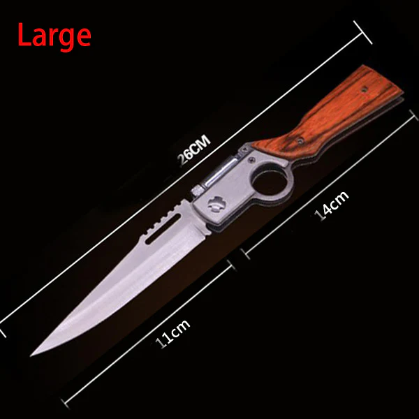 AK47  Folding Knife with Light Colored Wood Textured Pocket knives - Image 10