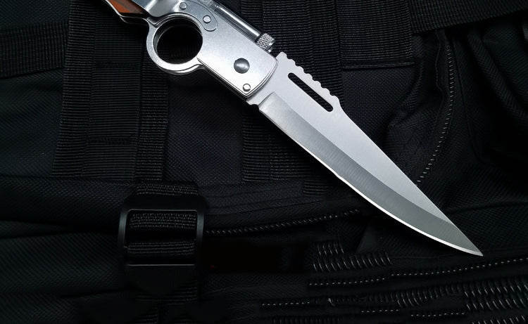 AK47  Folding Knife with Light Colored Wood Textured Pocket knives - Image 12