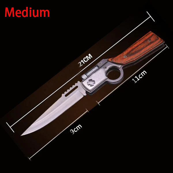 AK47  Folding Knife with Light Colored Wood Textured Pocket knives - Image 9