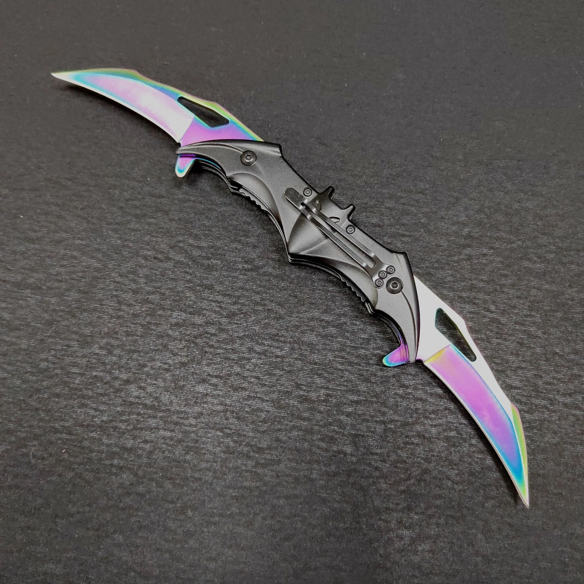 Bat Knife Double Blade Folding Knife Outdoor Camping Defense Hunting Pocket Knives - Image 12