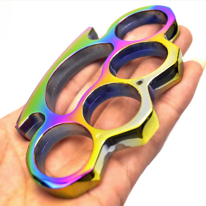 Beautiful Color Metal Brass Knuckle Duster Thickened Four Finger Tiger Fist Buckle Outdoor Camping Safety Defense Pocket EDC Tool - Image 7