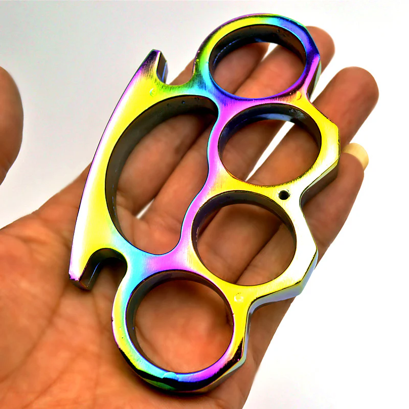 Beautiful Color Metal Brass Knuckle Duster Thickened Four Finger Tiger Fist Buckle Outdoor Camping Safety Defense Pocket EDC Tool - Image 8