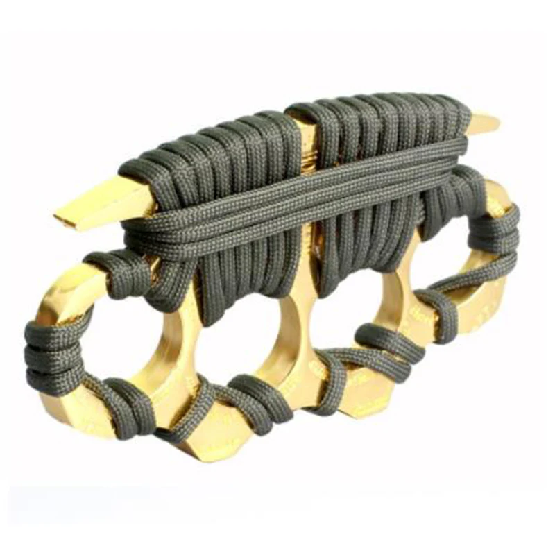 Thickened Metal Solid Brass Knuckles Duster Boxing Training Four Finger Buckle Fitness Broken Window Combat Protective Gear - Image 5