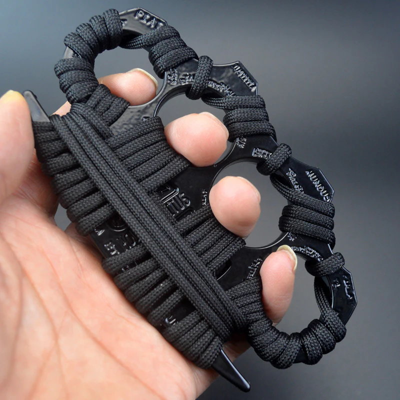 Thickened Metal Solid Brass Knuckles Duster Boxing Training Four Finger Buckle Fitness Broken Window Combat Protective Gear - Image 7