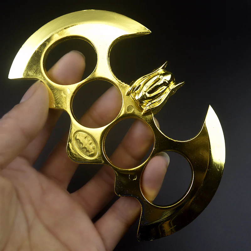 Big Bat Fist Buckle Metal Brass Knuckle Duster Four Finger Tiger Outdoor Camping Safety Defense Pocket EDC Tool - Image 2