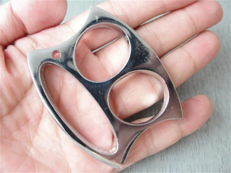 Big Mouth Monkey Metal Knuckles Duster Safety Defense Two Knuckle Self-defense Equipment Bracelet Pocket EDC Bracelets Tool Window Breaker - Image 5