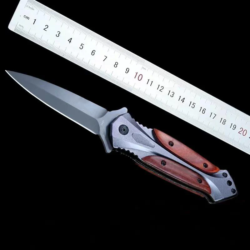 BM Wooden Handle Folding Knife Outdoor Camping Pocket Knives - Image 7