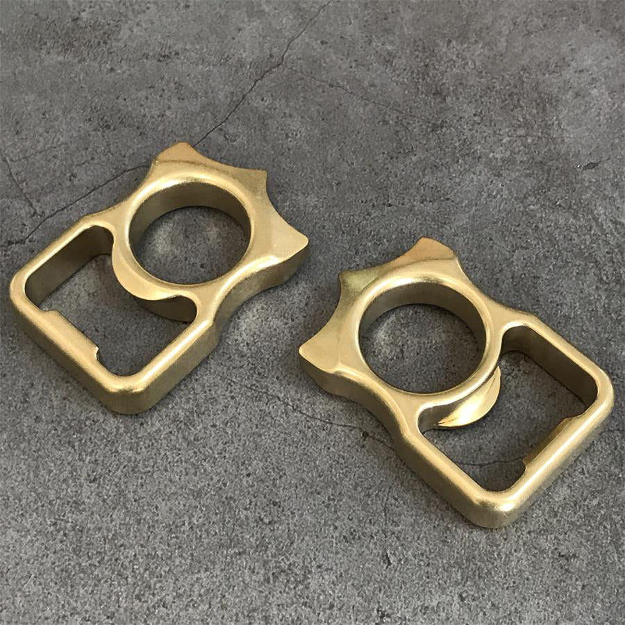 Brass Knuckle Duster Bottle Opening Window Breaking EDC Protective Gear - Image 3