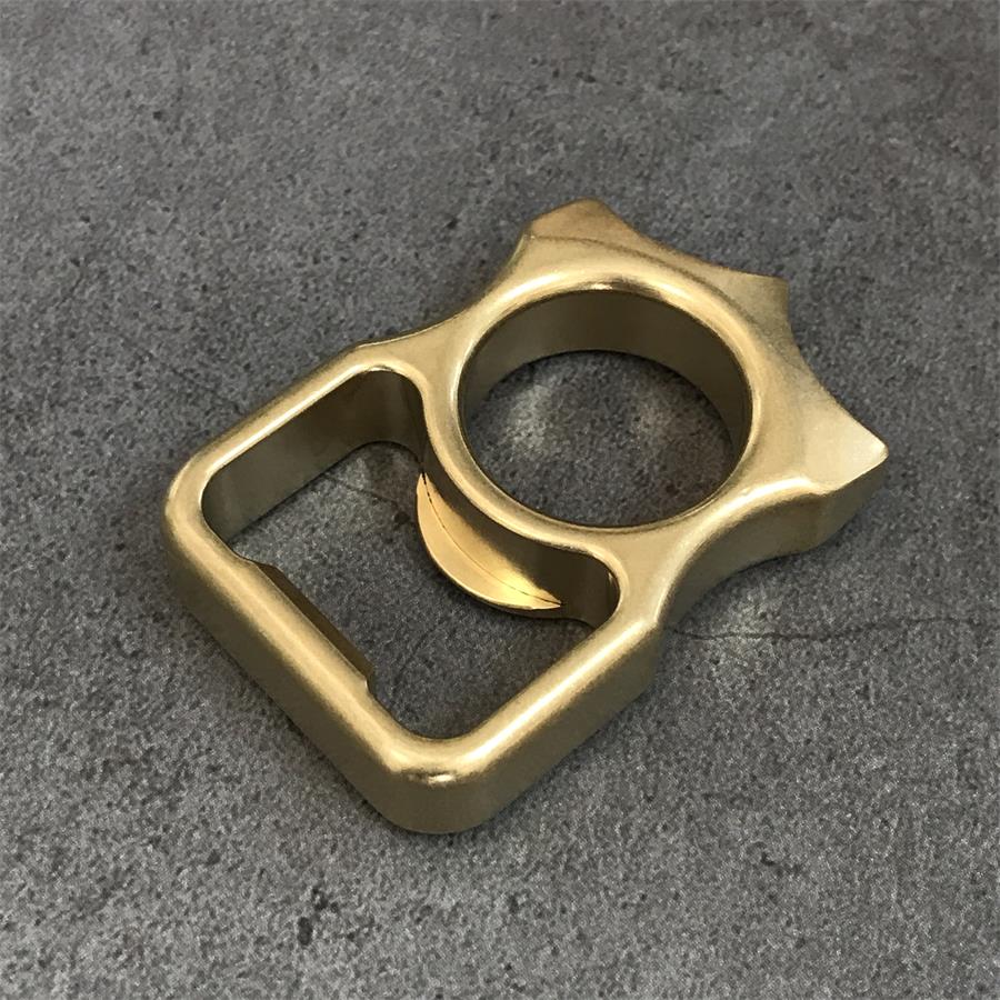 Brass Knuckle Duster Bottle Opening Window Breaking EDC Protective Gear - Image 9