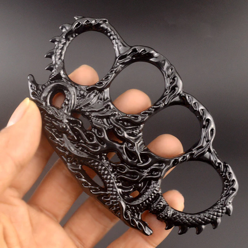 Creative Metal Knuckle Duster Finger Tiger Four Finger Martial Arts Practice Boxing Cover Defense Boxing Ring Hand Buckle Outdoor Security Defense EDC Ring - Image 2