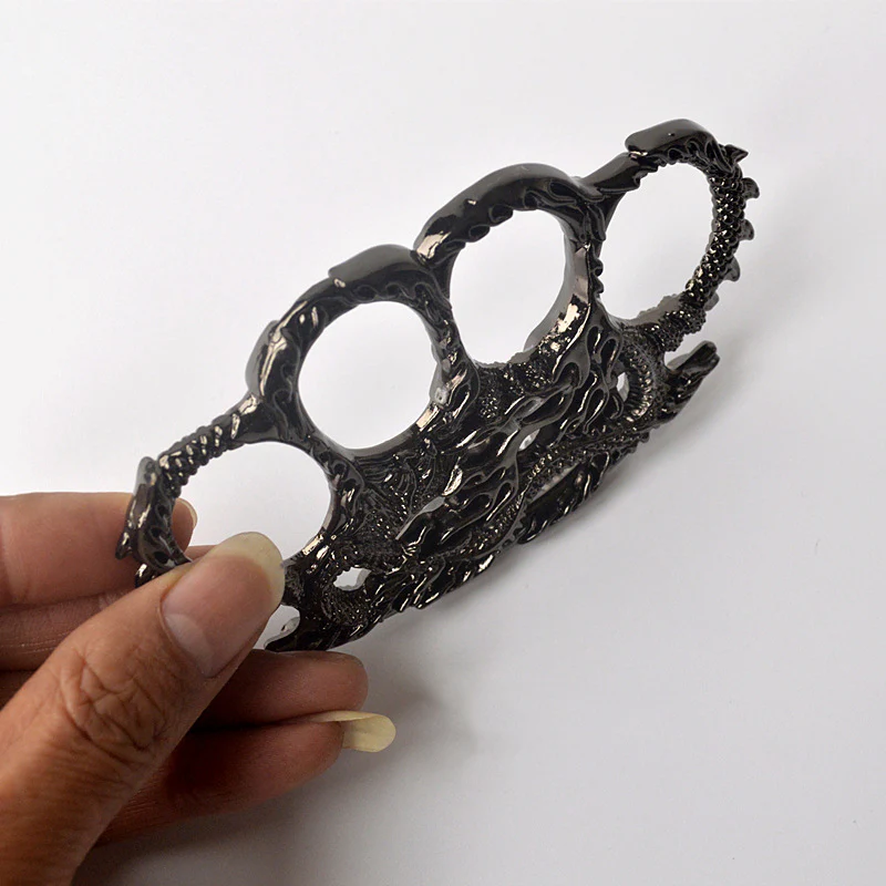 Creative Metal Knuckle Duster Finger Tiger Four Finger Martial Arts Practice Boxing Cover Defense Boxing Ring Hand Buckle Outdoor Security Defense EDC Ring - Image 4