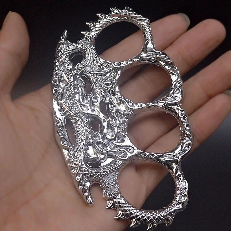 Creative Metal Knuckle Duster Finger Tiger Four Finger Martial Arts Practice Boxing Cover Defense Boxing Ring Hand Buckle Outdoor Security Defense EDC Ring - Image 5