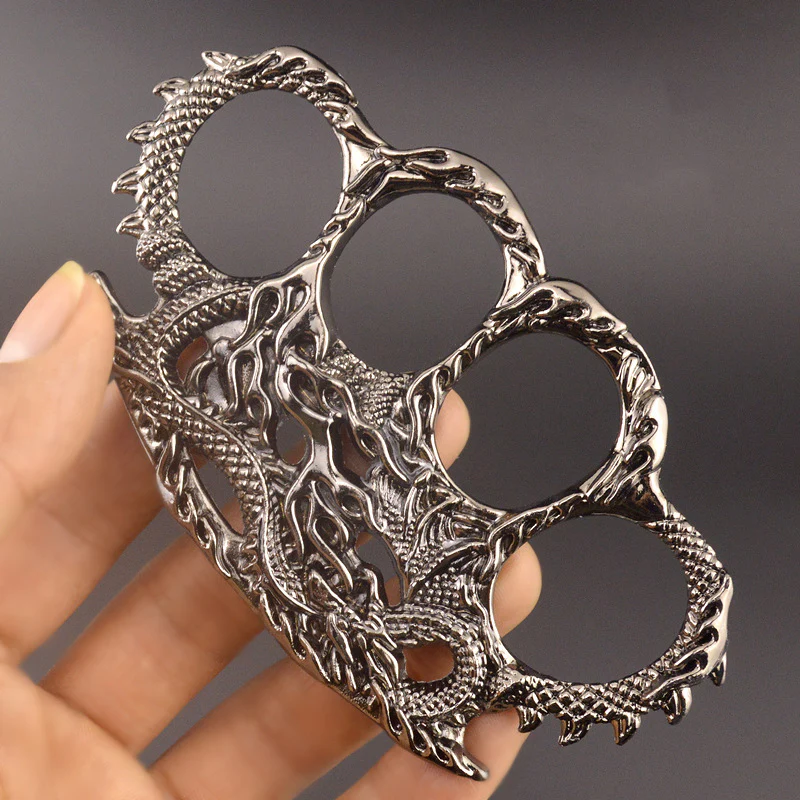 Creative Metal Knuckle Duster Finger Tiger Four Finger Martial Arts Practice Boxing Cover Defense Boxing Ring Hand Buckle Outdoor Security Defense EDC Ring - Image 7