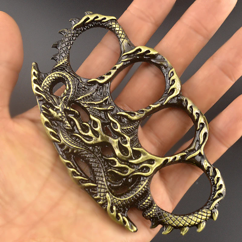 Creative Metal Knuckle Duster Finger Tiger Four Finger Martial Arts Practice Boxing Cover Defense Boxing Ring Hand Buckle Outdoor Security Defense EDC Ring - Image 9