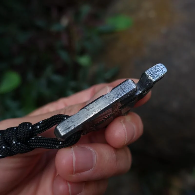 Damascus Pattern Bottle Opener Self-defense EDC Tool - Image 3