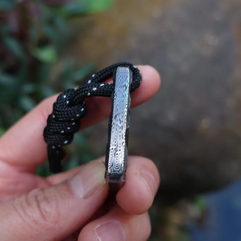 Damascus Pattern Bottle Opener Self-defense EDC Tool - Image 4