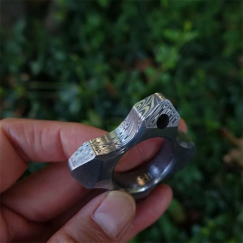 Damascus Pattern Knuckle Duster EDC Gadget - Image 2