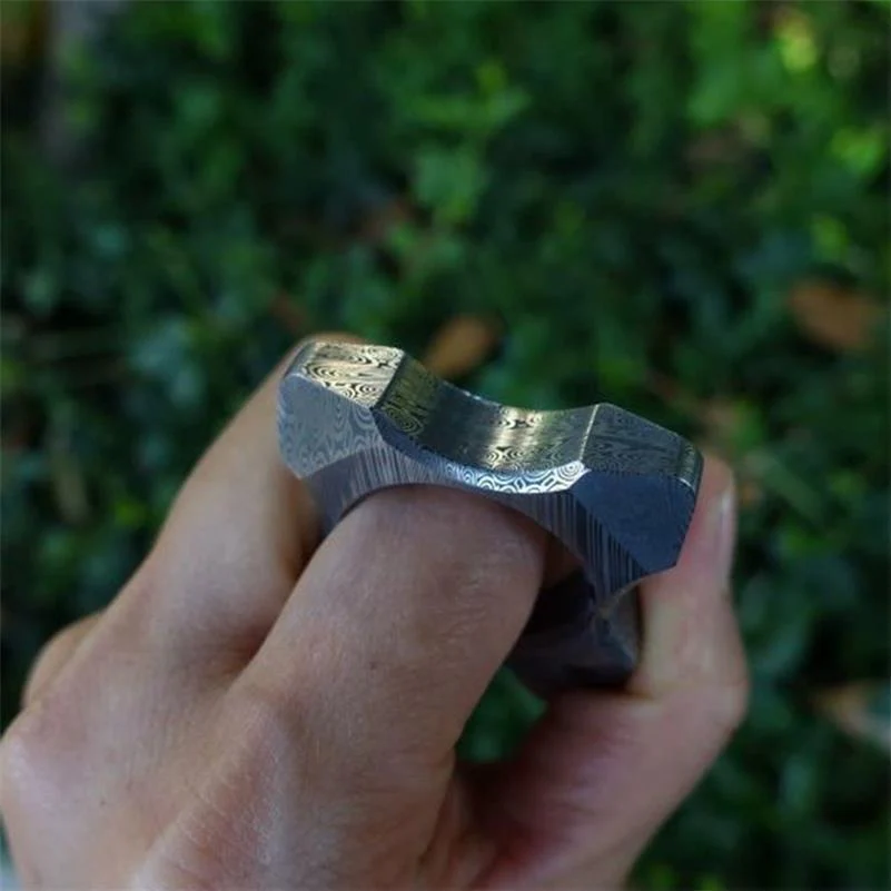 Damascus Pattern Knuckle Duster EDC Gadget - Image 3