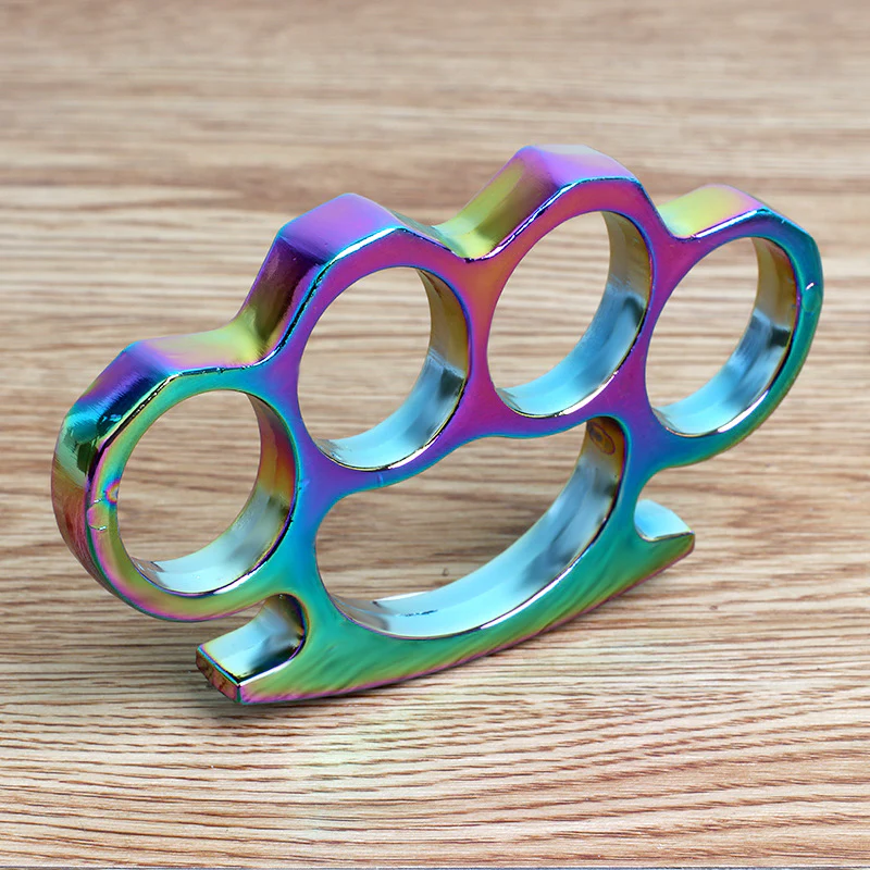 Dazzle Colorful Thickened Metal Knuckle Duster Finger Clasp Defense Boxing Broken Window Tool Boxing Guards - Image 3
