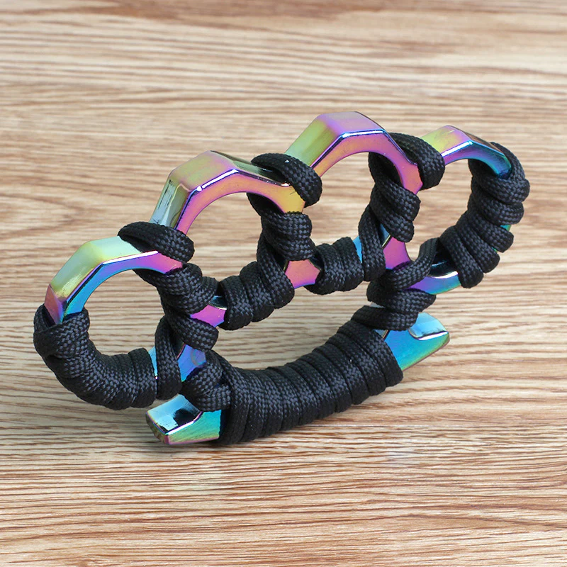 Dazzle Colorful Thickened Metal Knuckle Duster Finger Clasp Defense Boxing Broken Window Tool Boxing Guards - Image 4