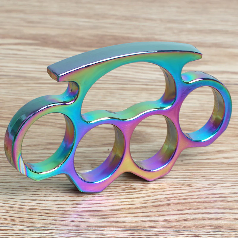 Dazzle Colorful Thickened Metal Knuckle Duster Finger Clasp Defense Boxing Broken Window Tool Boxing Guards - Image 5