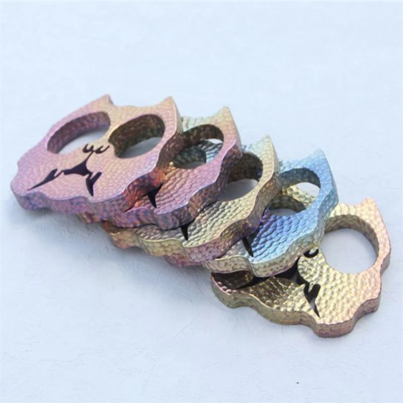 Dog Head Titanium Knuckle Duster Self Defense EDC Decoration - Image 3