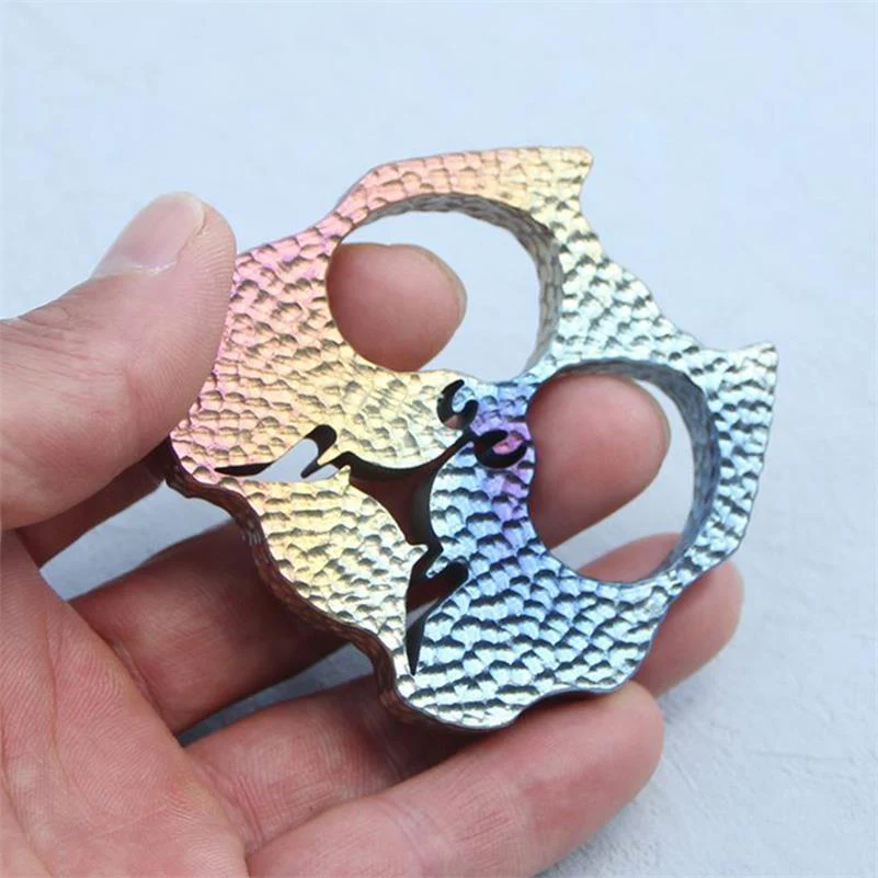 Dog Head Titanium Knuckle Duster Self Defense EDC Decoration - Image 4
