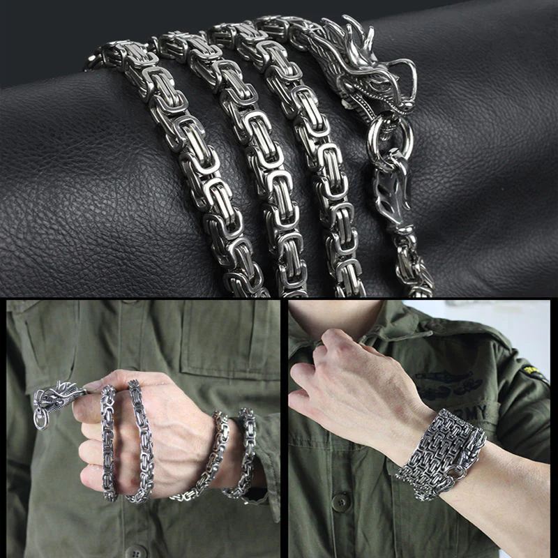 Dragon Head Two Color Steel Defense Bracelet Jewelry Decoration - Image 2