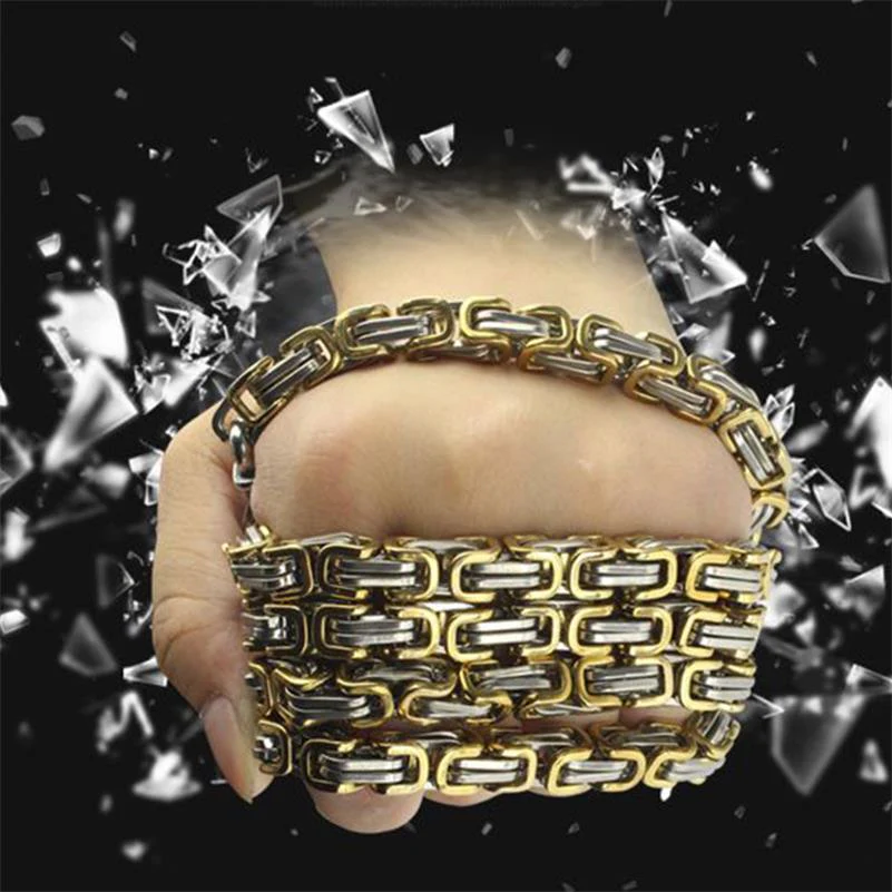 Dragon Head Two Color Steel Defense Bracelet Jewelry Decoration - Image 4