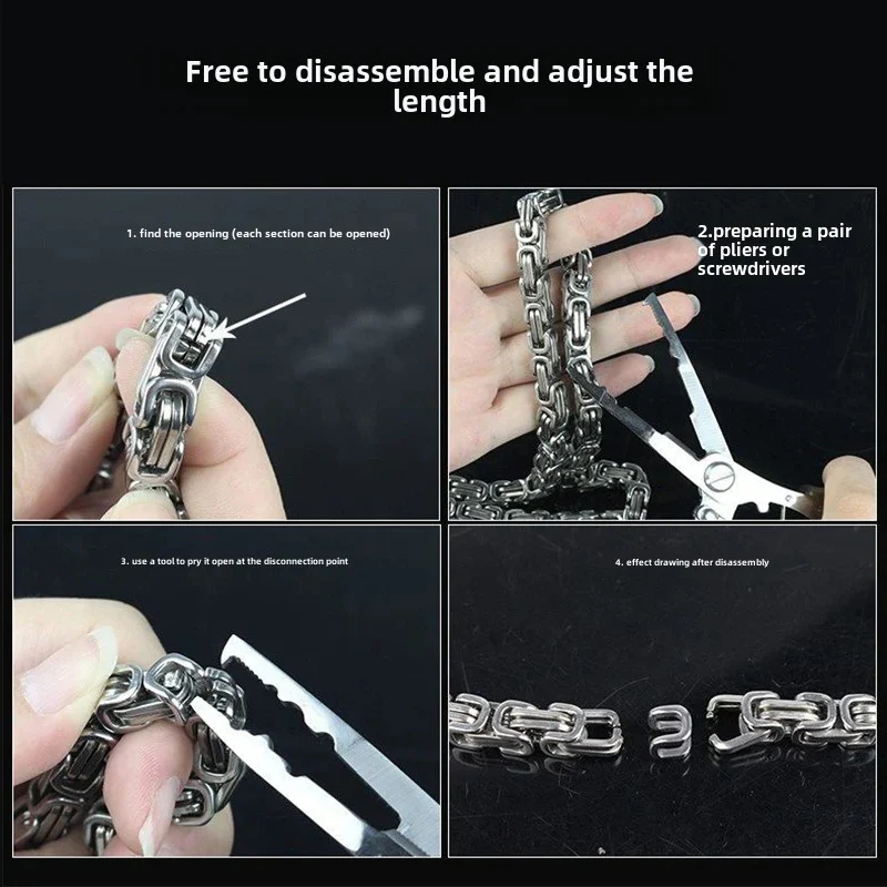 Dragon Head Two Color Steel Defense Bracelet Jewelry Decoration - Image 7