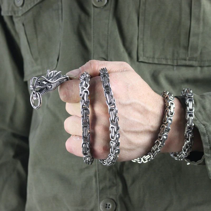 Dragon Head Two Color Steel Defense Bracelet Jewelry Decoration - Image 8