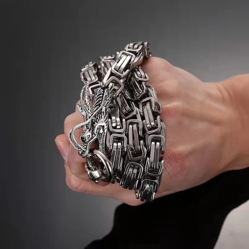 Dragon Head Two Color Steel Defense Bracelet Jewelry Decoration - Image 9