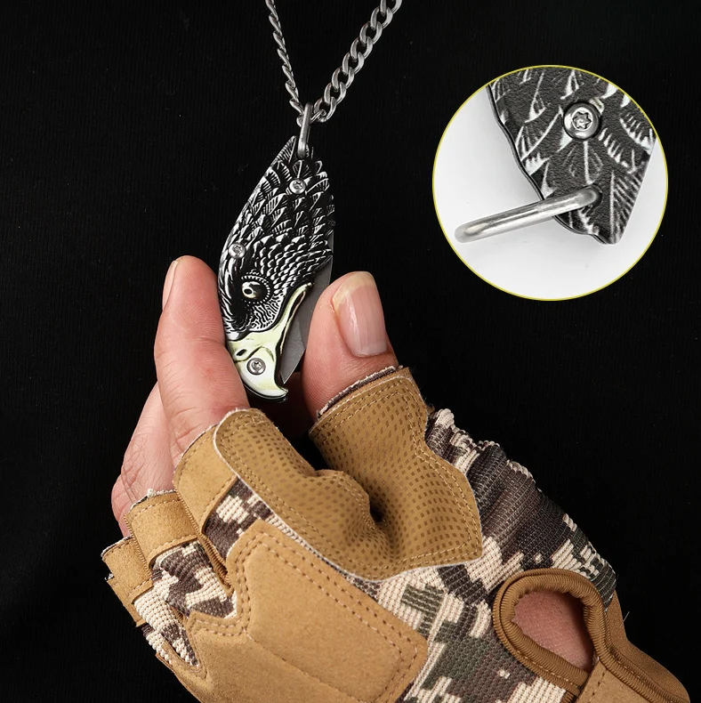 Eagle Folding Knife Outdoor Defense Portable Keychain Knife Pendant Decoration EDC Tools - Image 5