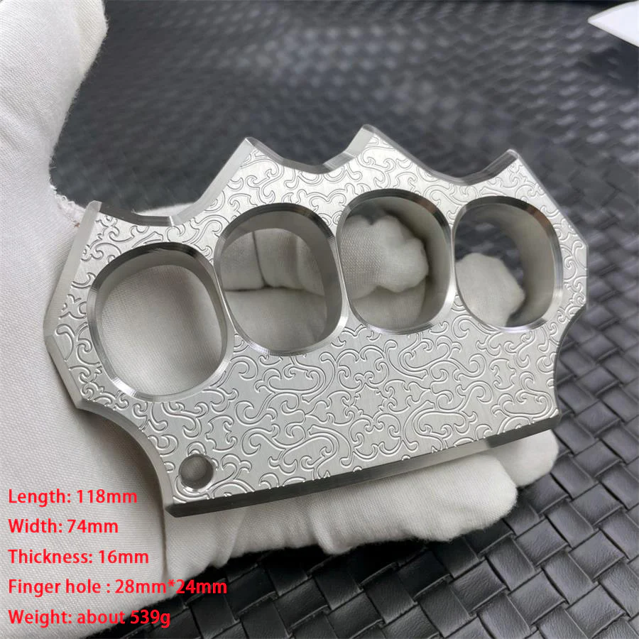 Engraved Pattern Knuckle Duster Sturdy Steel EDC Tool - Image 16