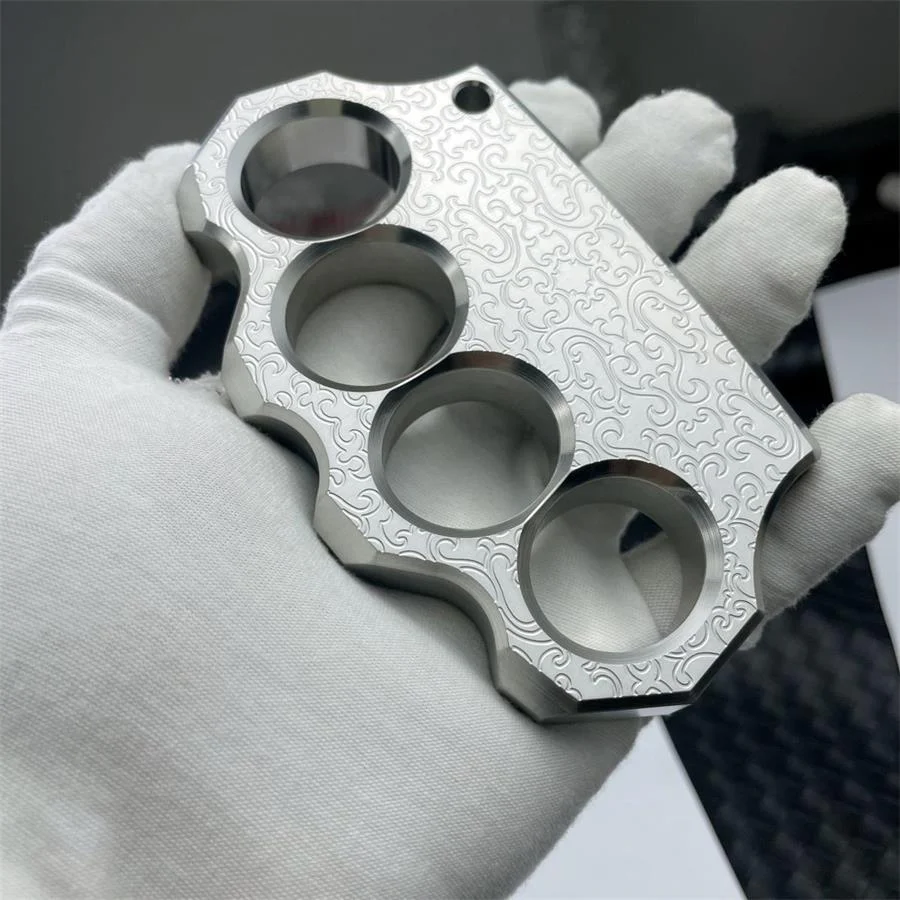 Engraved Pattern Knuckle Duster Sturdy Steel EDC Tool - Image 7