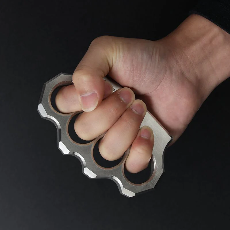 Fine Steel Solid Knuckle Duster Finger Buckle Self-defense Broken Window EDC Tool Boxing Training Combat Gear - Image 3