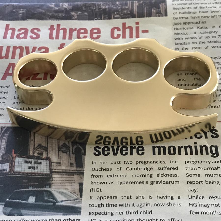Finely Polished Brass Knuckle Duster Self-defense EDC Tool - Image 5