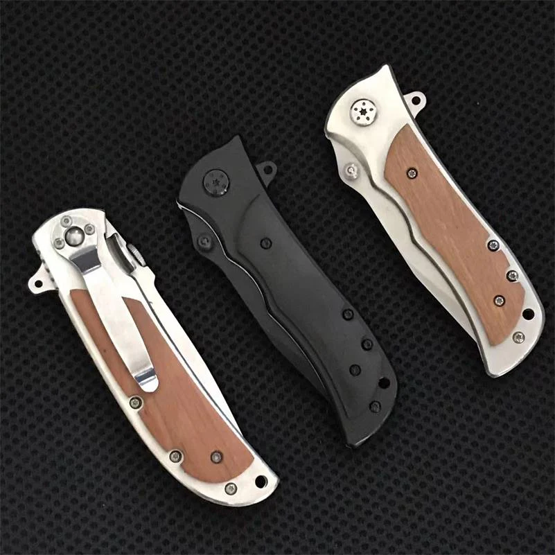 Folding Knife 339 338 337 Wooden Handle Portable Self-defense Pocket Knives - Image 3