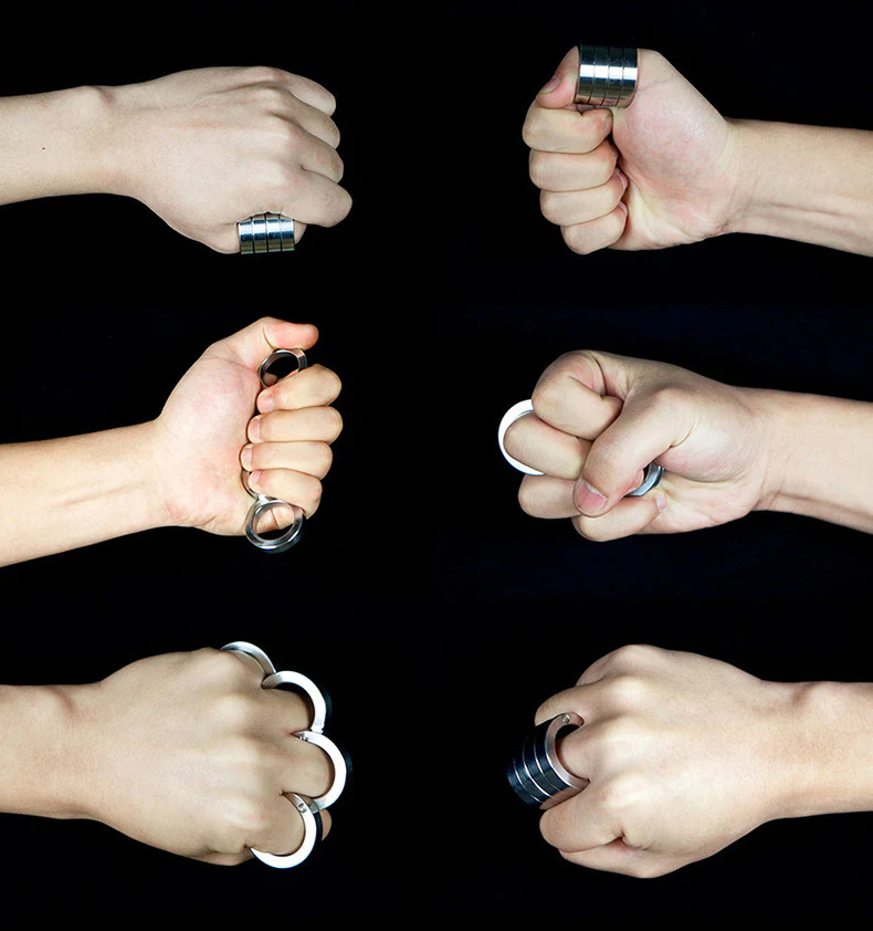 Four Finger Knuckle Duster Stainless Steel Foldable Finger Defense Tool Outdoor Camping Pocket Portable EDC Tool - Image 3