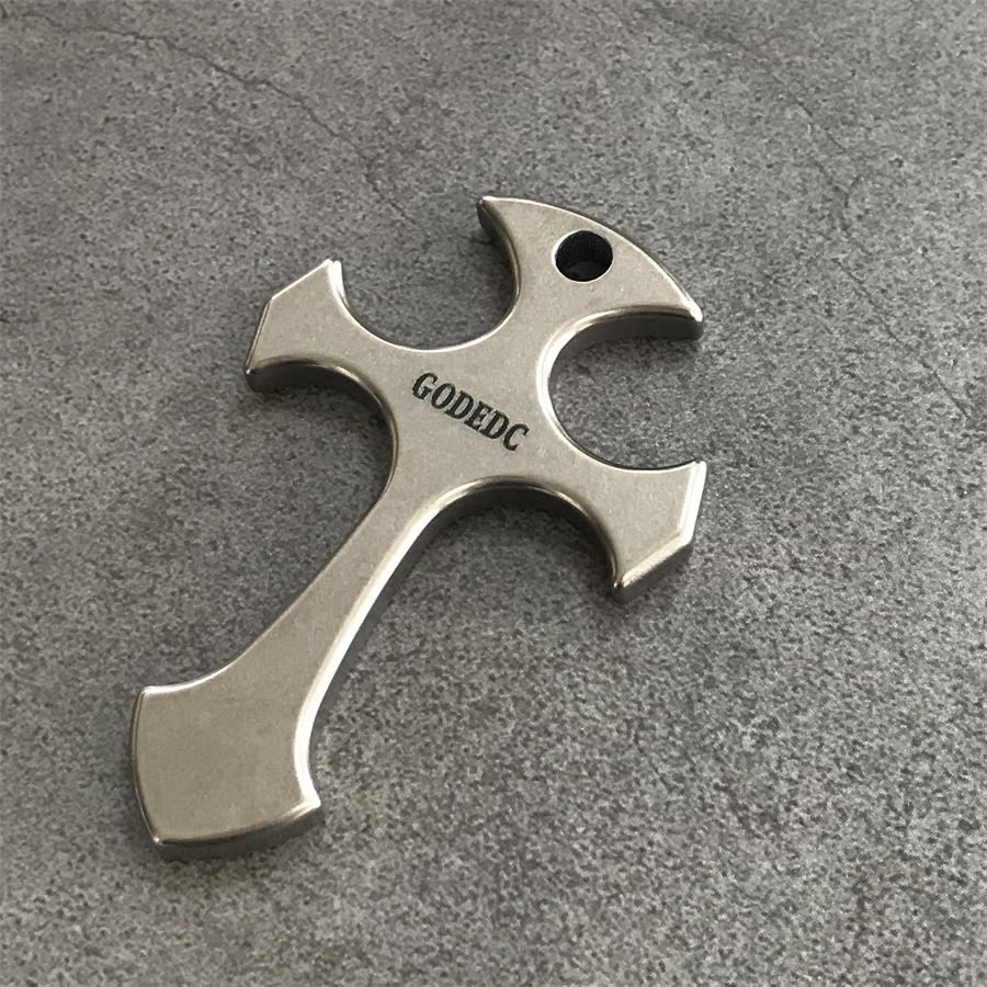 GODEDC Titanium Cross Knuckle Self Defense Necklace Decoration - Image 10