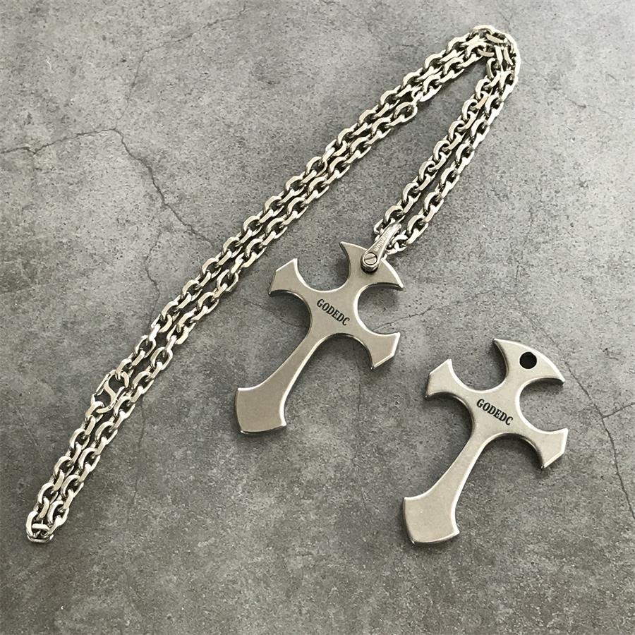 GODEDC Titanium Cross Knuckle Self Defense Necklace Decoration - Image 11
