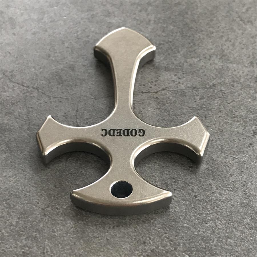 GODEDC Titanium Cross Knuckle Self Defense Necklace Decoration - Image 5