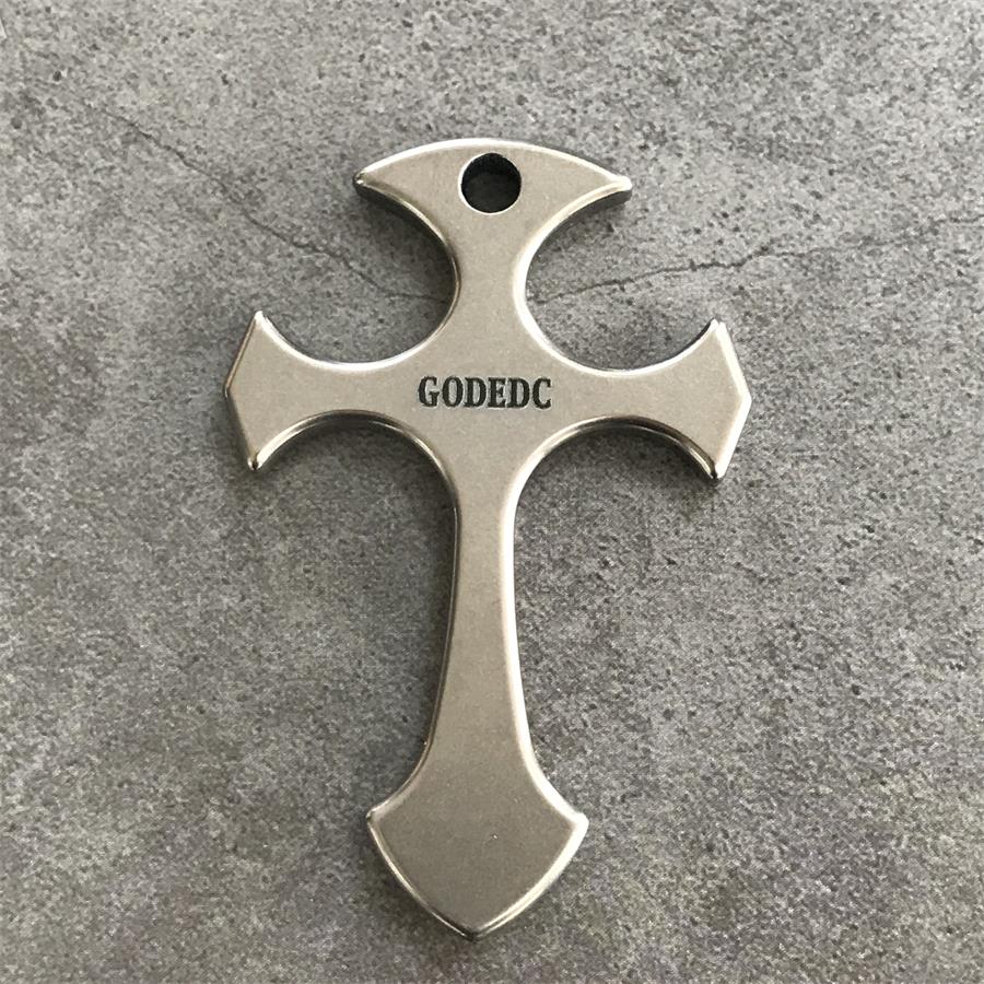 GODEDC Titanium Cross Knuckle Self Defense Necklace Decoration - Image 7