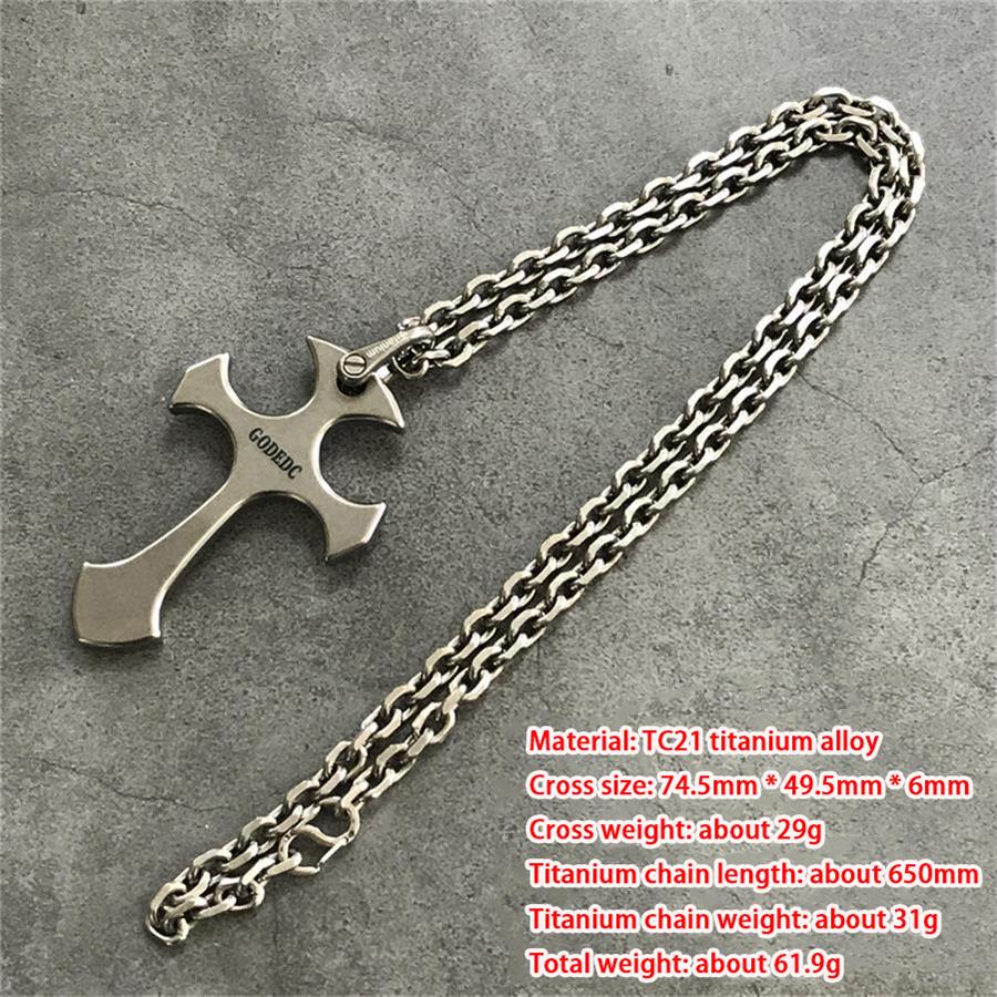 GODEDC Titanium Cross Knuckle Self Defense Necklace Decoration - Image 9