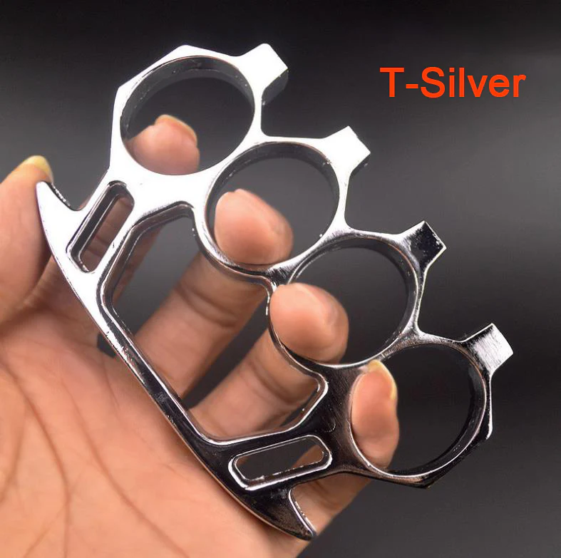 Outdoor Multicolor Knuckles Duster Fitness Metal Self-defense Boxing with Training Defensive Combat Broken Window Protective Gear - Image 4