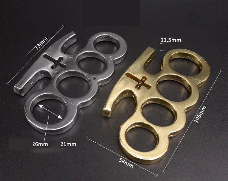 Brass Knuckles Duster Four-finger Ring Fist Buckle Cross Combat Outdoor Defense Four-finger Boxing Glove Hand Buckle EDC Pocket Tool - Image 6