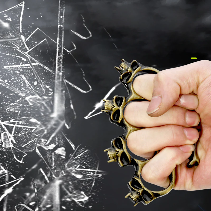 Knuckle Duster Defending Yourself Against Wolves Breaking Windows Fitness Boxing Finger Protection Combat Defense Tools - Image 5