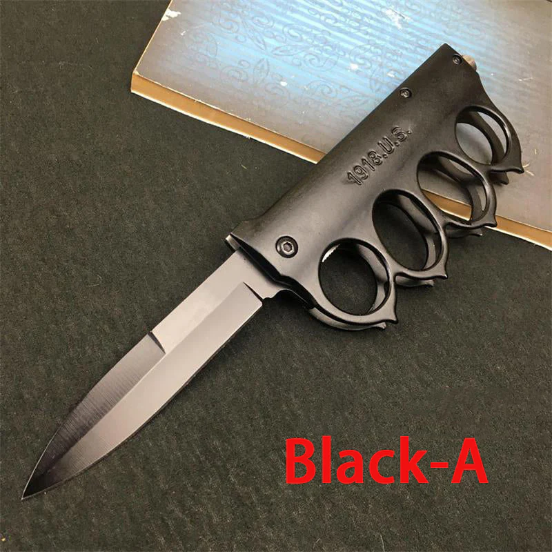 Knuckle Duster Folding Knife Outdoor  Self-defense Pocket Knives Window Breaking Tool - Image 3